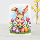 Gestreifte Ornamente Frühling Karte (Gelbe Blume)