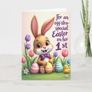 Gestreifte Ostereier Frühling Freude Karte