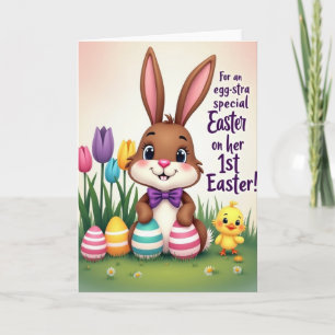 Gestreifte Ostereier Frühling Karte