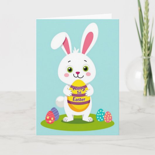 Gestreifte Ostergrußkarte Karte (Vorderseite)
