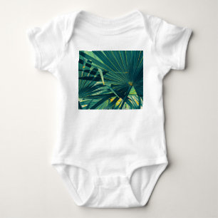 Gestreifte Palmblatt getönte Textur Baby Strampler