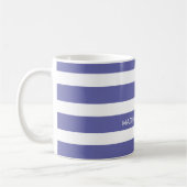 Gestreifte personalisierte Kaffeetasse (Links)