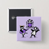 Gestreifte Pinguine Button (Vorne & Hinten)