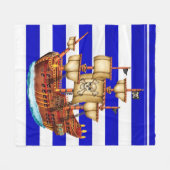 Gestreifte Piraten-Schiffs-Fleece-Decke Fleecedecke (Vorderseite (Horizontal))