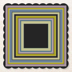 Gestreifte quadratische Classic grau oliv Muster Untersetzer