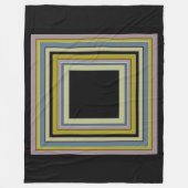 Gestreifte quadratische Classic Gray Olive Muster Fleecedecke (Vorderseite)
