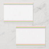 Gestreifte Regenbogenfarben Blankovorlage Mitteilungskarte (Vorne/Hinten)