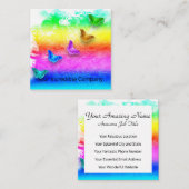 Gestreifte Regenbogenschmetterlinge Quadratische Visitenkarte (Vorne/Hinten)