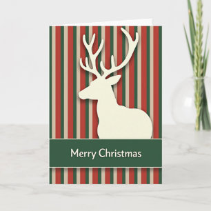 Gestreifte-Rentier-Weihnachtskarte Karte
