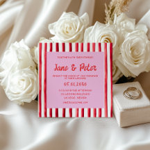 Gestreifte rosa und rote Handschrift-Hochzeit