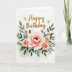 Gestreifte Rosen-Gold-Schriftkarte Karte