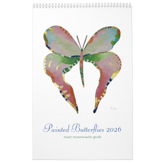 Gestreifte Schmetterlinge 2026 Vertikaler Kalender (Titelbild)