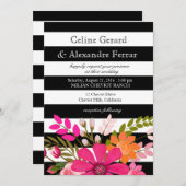 Gestreifte Schwarzweiss-Blumen, die Fuchsie Einladung (Vorne/Hinten)