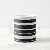 Gestreifte Schwarzweiss-Tasse Kaffeetasse (Vorderseite Links)