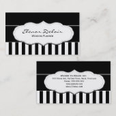 Gestreifte Schwarzweiss-Visitenkarten Visitenkarte (Vorne/Hinten)