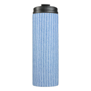 Gestreifte Stofftextur, echter Stoff. Thermosbecher