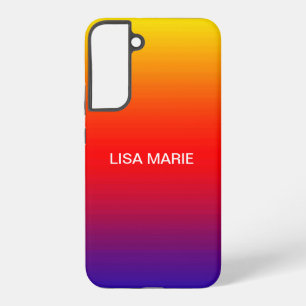 Gestreifte Streifen Gelb Orange Rot Blau Namen hin Samsung Galaxy Hülle