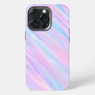 Gestreifte Streifen Türkis Pink Lila iPhone 13 Pro Hülle