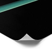 Gestreifte Surferin beim Wellenfang Poster (Ecke)
