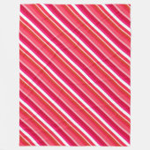 Gestreifte Süßwaren - rot, rosa und weiß Fleecedecke (Vorderseite)