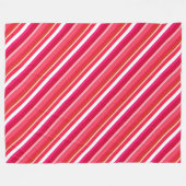 Gestreifte Süßwaren - rot, rosa und weiß Fleecedecke (Vorderseite (Horizontal))