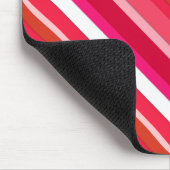 Gestreifte Süßwaren - rot, rosa und weiß Mousepad (Ecke)