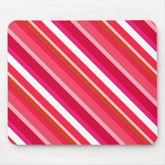 Gestreifte Süßwaren - rot, rosa und weiß Mousepad (Vorne)