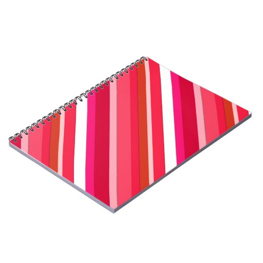 Gestreifte Süßwaren - rot, rosa und weiß Notizblock (Linke Seite)