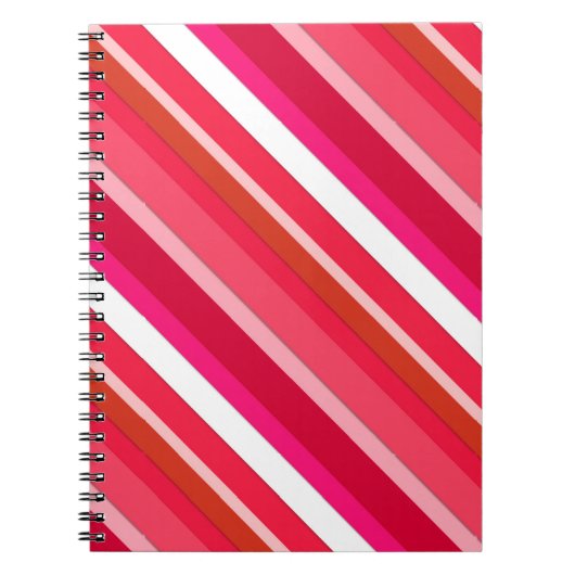 Gestreifte Süßwaren - rot, rosa und weiß Notizblock (Vorderseite)