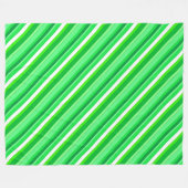 Gestreifte Süßwaren - smaragdgrün und weiß Fleecedecke (Vorderseite (Horizontal))