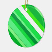 Gestreifte Süßwaren - smaragdgrün und weiß Keramikornament (Links)