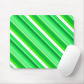 Gestreifte Süßwaren - smaragdgrün und weiß Mousepad (Mit Mouse)