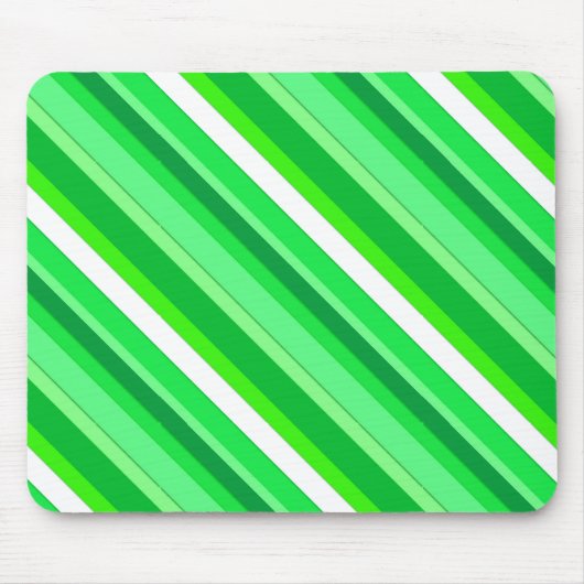 Gestreifte Süßwaren - smaragdgrün und weiß Mousepad (Vorne)