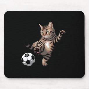 Gestreifte Tabby-Katze kickt Fußball Ll Lustige Ka Mousepad