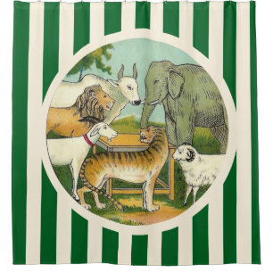 Gestreifte Tiermenagerie Duschvorhang