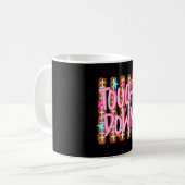 Gestreifte Touchdown-Fußballmutter Herbstsport lus Kaffeetasse (Vorderseite Links)