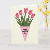 Gestreifte Tulpen Mutterkarte Karte (Gelbe Blume)