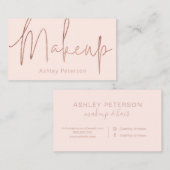 Gestreifte Typografie Rose Goldrot Rosa Visitenkarte (Vorne/Hinten)