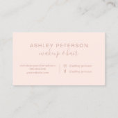 Gestreifte Typografie Rose Goldrot Rosa Visitenkarte (Rückseite)