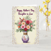 Gestreifte Vase Flower Power Karte (Gelbe Blume)