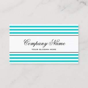 Gestreifte Visitenkarteschablone des Türkisblaus Visitenkarte