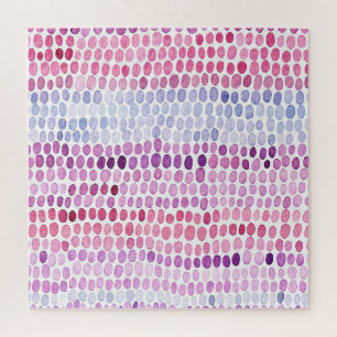 Gestreifte Wasserfarbe: Rosa Graue Polka Puzzle