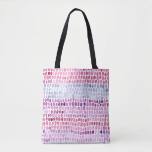 Gestreifte Wasserfarbe: Rosa Graue Polka Tasche