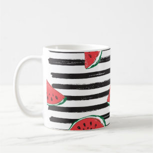 Gestreifte Wassermelone, vintage nahtloses Muster. Kaffeetasse