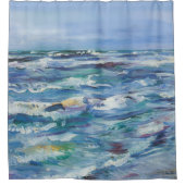 Gestreifte Waves Duschvorhang (Vorderseite)