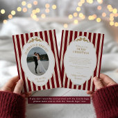 Gestreifte Weihnachtskarte mit Foto Feiertagskarte