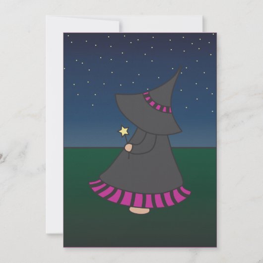 Gestreifte Witchy Wendy 12x18 Einladung (Vorderseite)