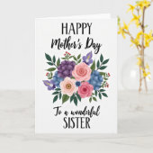 Gestreifte Wunderbare Schwester Karte (Gelbe Blume)