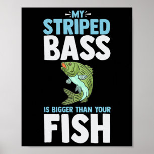 Gestreifter B Fischfang Lustiger Fisch Atlantische Poster