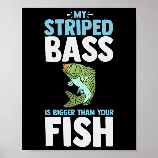 Gestreifter B Fischfang Lustiger Fisch Atlantische Poster (Vorne)